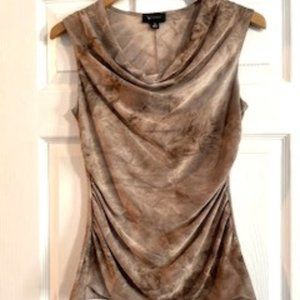 AB Studio Sleeveless Cowl-Neck Blouse, Size Small